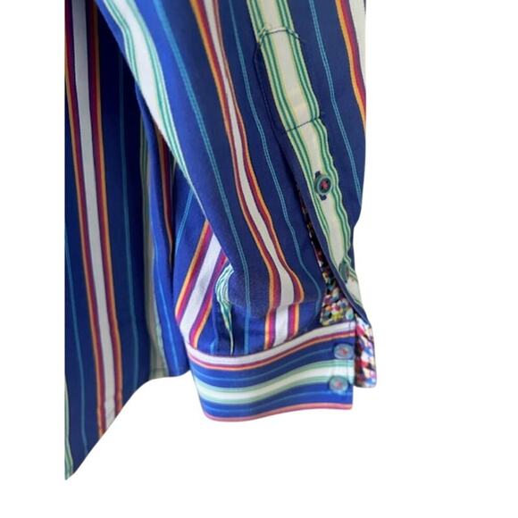 Robert Graham X Collection Tailored Fit Multi Stripe Shirt Size M - Picture 6 of 9